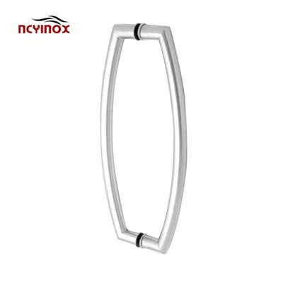 UK Bracket Style Stainless Steel 17" มือจับดึงโค้งติดกระจกจากด้านหลังไปด้านหลัง